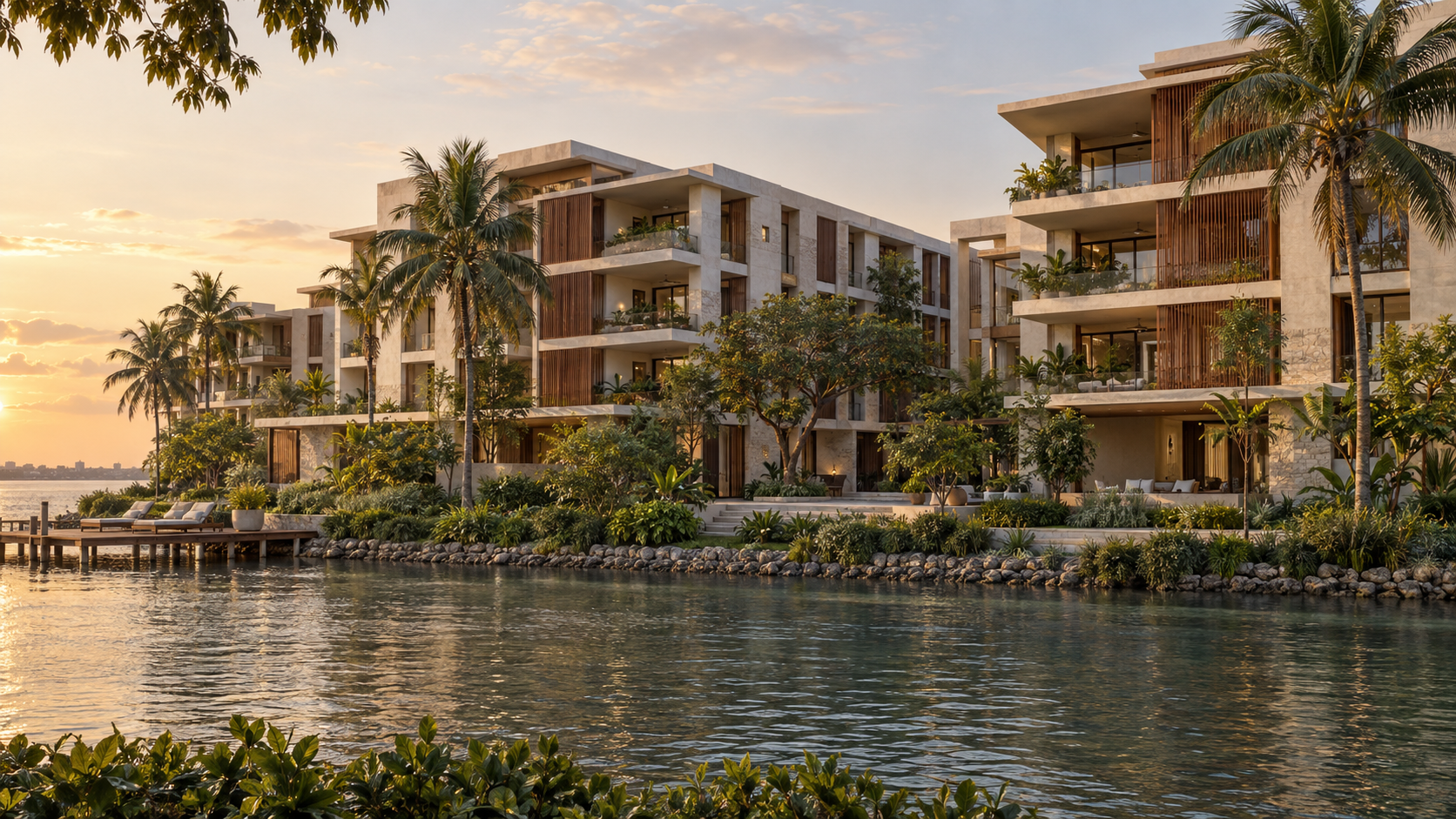 Lagoon Courtyards — illustrative architectural concept