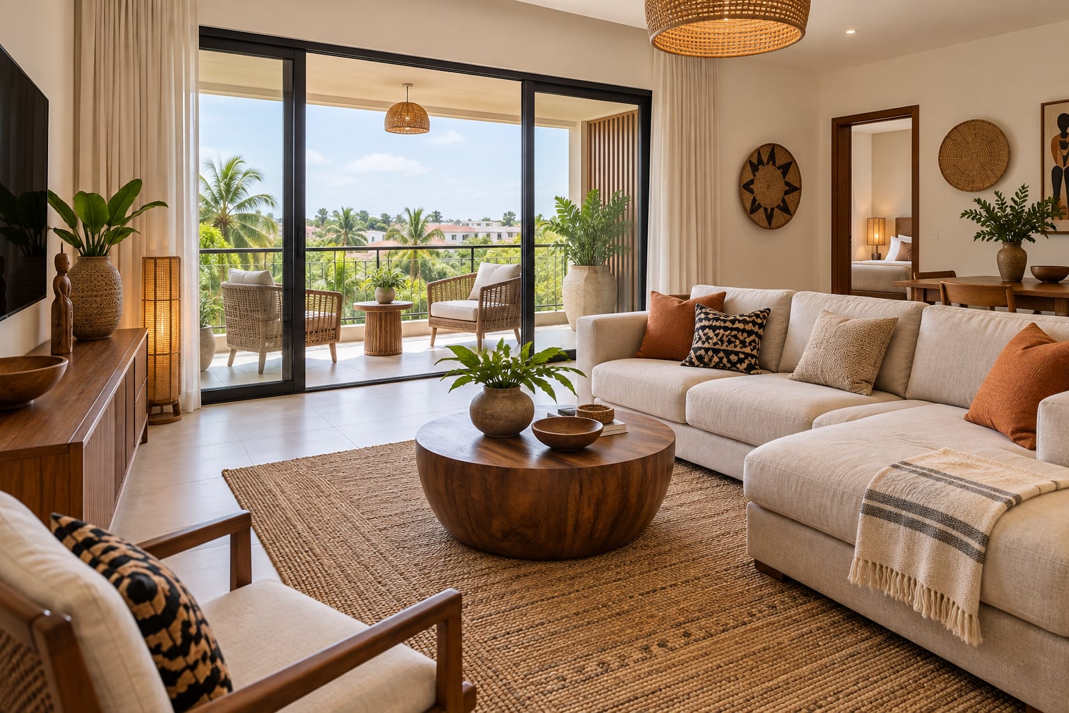 Garden-view apartment in Abomey-Calavi